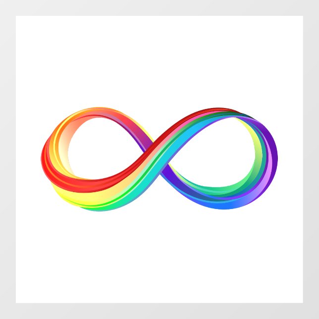 Layered Rainbow Infinity Symbol Window Cling (Sheet)