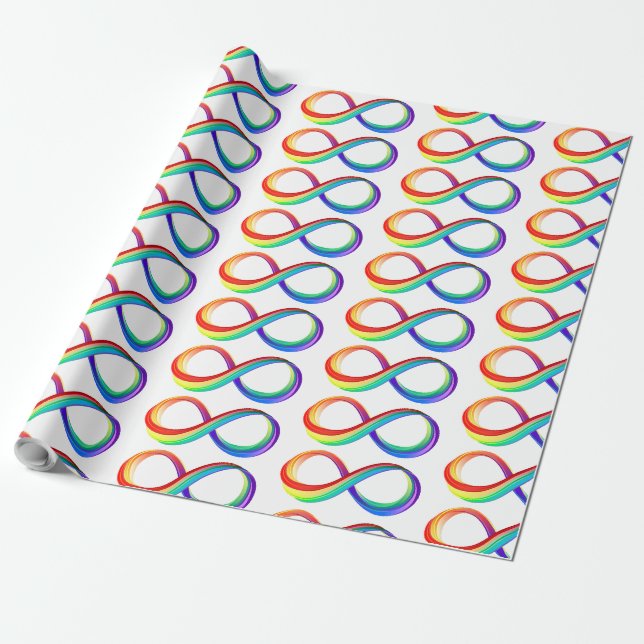 Layered Rainbow Infinity Symbol Wrapping Paper (Unrolled)