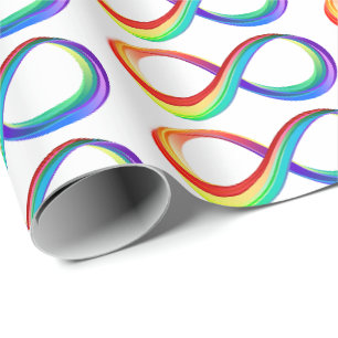 Layered Rainbow Infinity Symbol Wrapping Paper