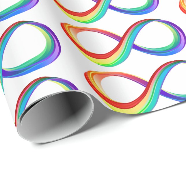 Layered Rainbow Infinity Symbol Wrapping Paper (Roll Corner)