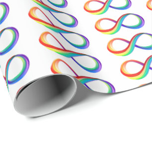 Layered Rainbow Infinity Symbol Wrapping Paper