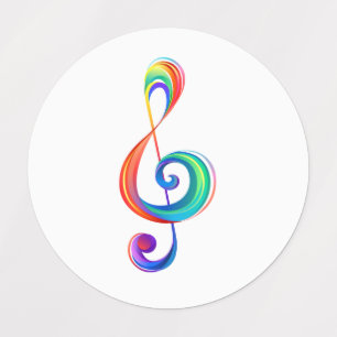 Layered rainbow treble clef