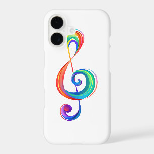 Layered rainbow treble clef