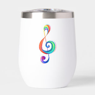 Layered rainbow treble clef