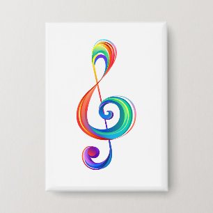 Layered rainbow treble clef