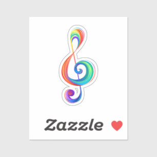 Layered rainbow treble clef