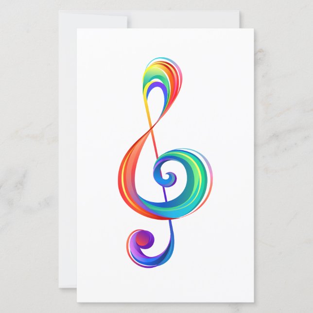 Layered rainbow treble clef (Front)