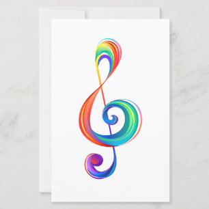 Layered rainbow treble clef