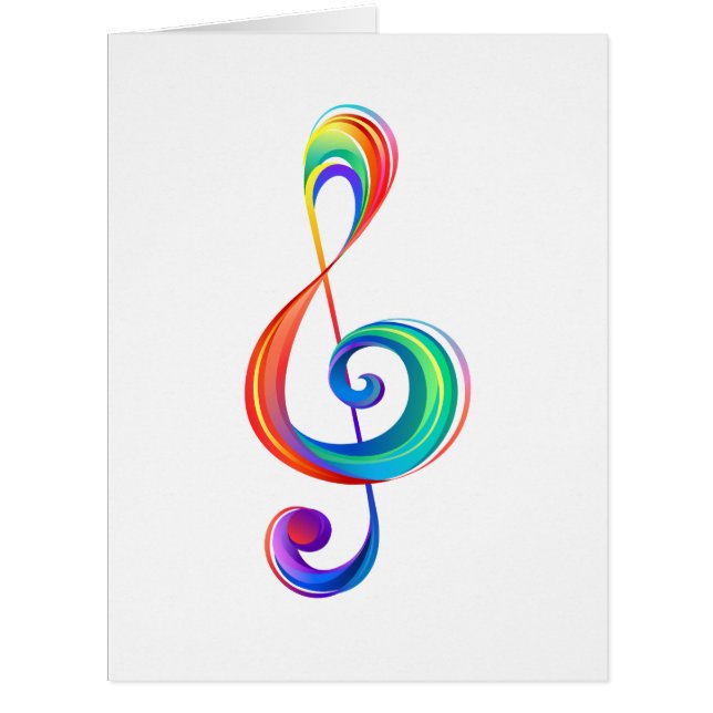 Layered rainbow treble clef (Front)
