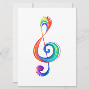 Layered rainbow treble clef
