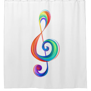 Layered rainbow treble clef