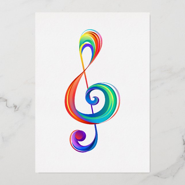 Layered rainbow treble clef (Front)