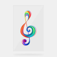 Layered rainbow treble clef