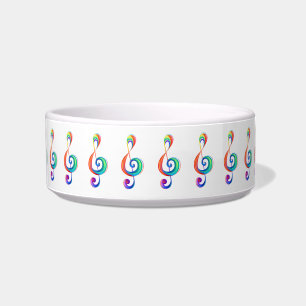 Layered rainbow treble clef bowl