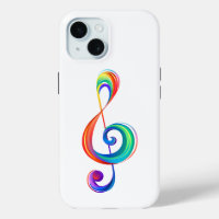 Layered rainbow treble clef
