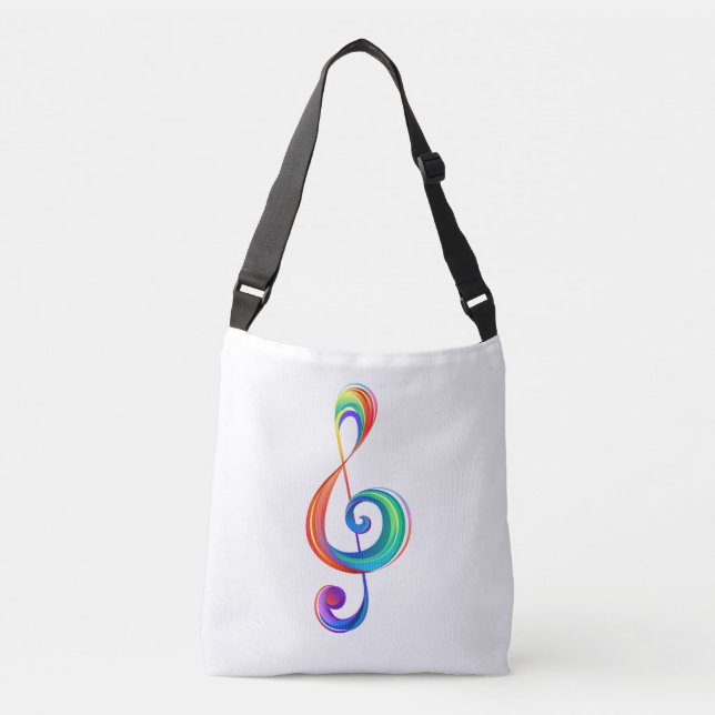 Layered rainbow treble clef crossbody bag (Front)