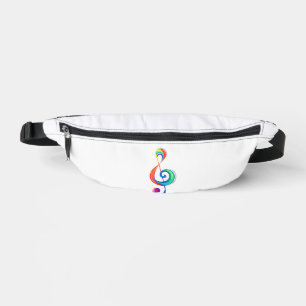 Layered rainbow treble clef fanny pack