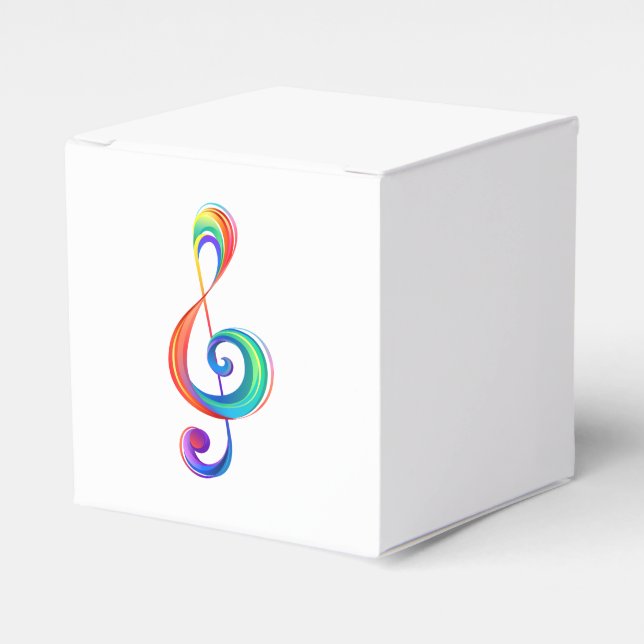 Layered rainbow treble clef favor box (Front Side)