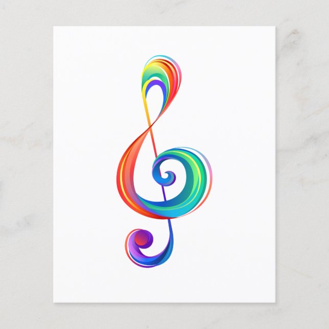 Layered rainbow treble clef flyer (Front)