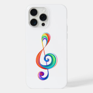 Layered rainbow treble clef iPhone 15 pro max case