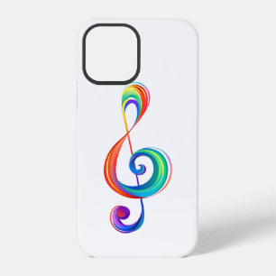 Layered rainbow treble clef iPhone 12 pro case