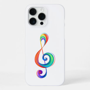 Layered rainbow treble clef iPhone 16 pro max case