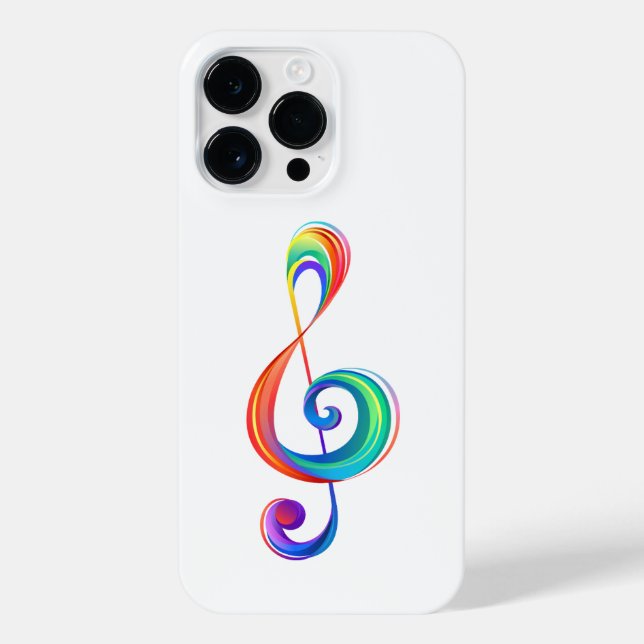 Layered rainbow treble clef iPhone case (Back)