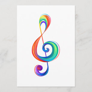 Layered rainbow treble clef menu