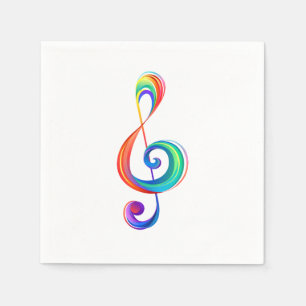 Layered rainbow treble clef napkin