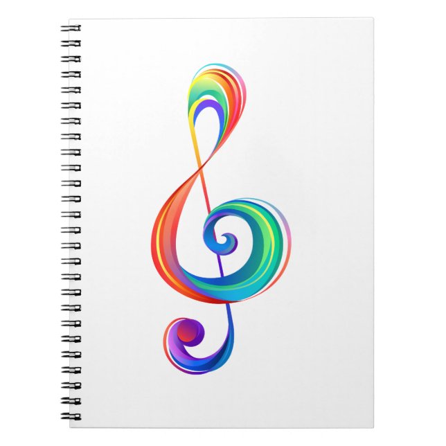 Layered rainbow treble clef notebook (Front)