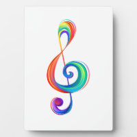 Layered rainbow treble clef
