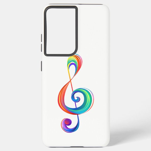 Layered rainbow treble clef samsung galaxy s21+ case (Back)