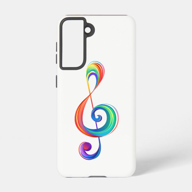 Layered rainbow treble clef samsung galaxy s21 case (Back)