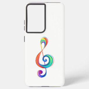 Layered rainbow treble clef samsung galaxy case