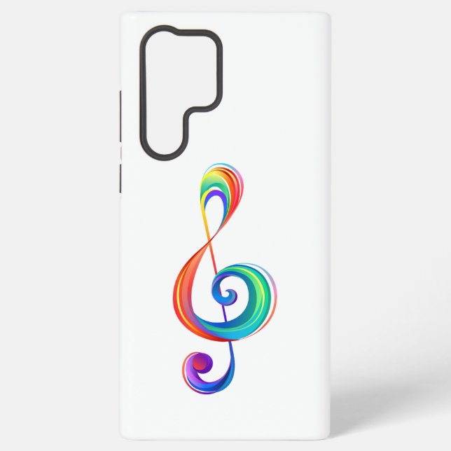 Layered rainbow treble clef samsung galaxy s22 ultra case (Back)