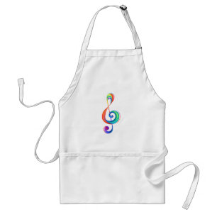 Layered rainbow treble clef standard apron