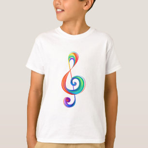 Layered rainbow treble clef T-Shirt