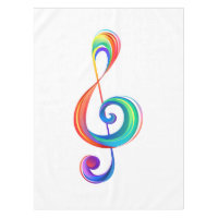 Layered rainbow treble clef