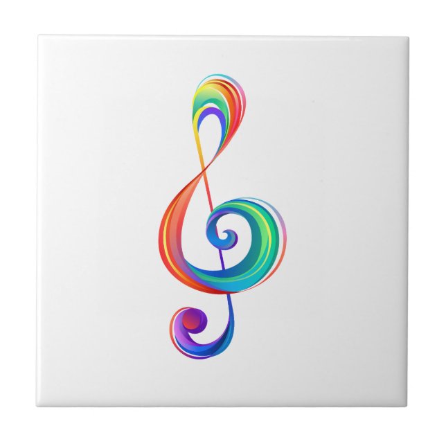 Layered rainbow treble clef tile (Front)