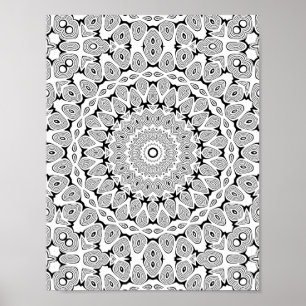 Layered Teardrop Rings Coloring Page Pattern Art Poster