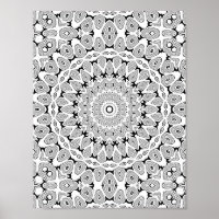 Layered Teardrop Rings Colouring Page Pattern Art