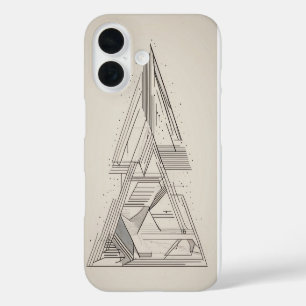 Layered Triangles Line Art iPhone 16 Case