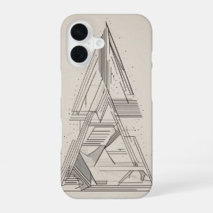 Layered Triangles Line Art iPhone 16 Case