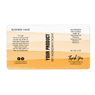 Layered Watercolor Orange Body Butter Jar Labels