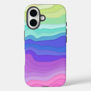 Layered Waves iPhone Case   Kawaii Pastel