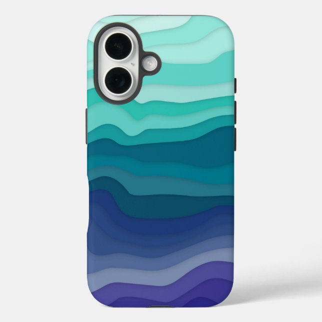 Layered Waves iPhone Case | Ocean Breeze (Back)