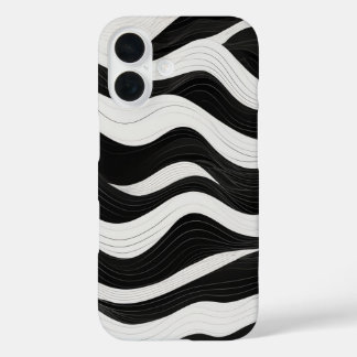Layered Waves Line Art iPhone 16 Case