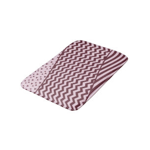 Layers - Dark Red and Pale Pink - Bath Mat