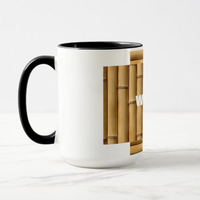 Layers of Bamboo Rhythm in Bamboo Natural Repetiti Mug (Left)