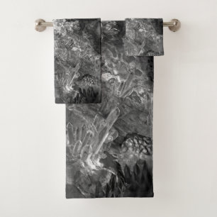 Layers of Crystals Grey Bath Towel Set